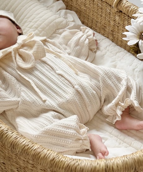 ceremony jacquard dot half rompers