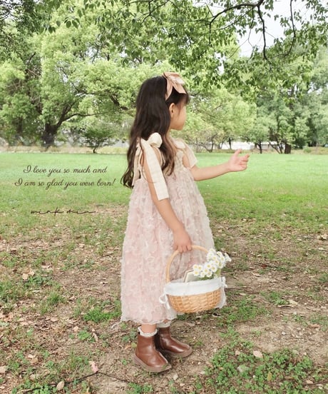 pinky flower tulle dress