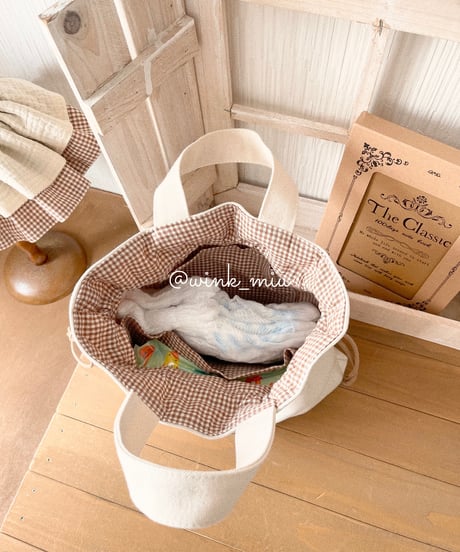 baby's napkin pouch (canvas & french gingham)