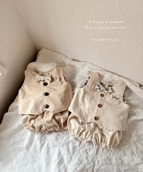 vintage like vest suit《pumpkin pants》
