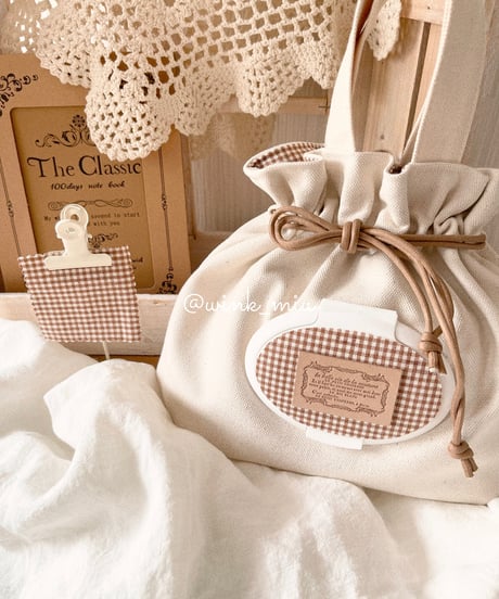 baby's napkin pouch (canvas & french gingham)