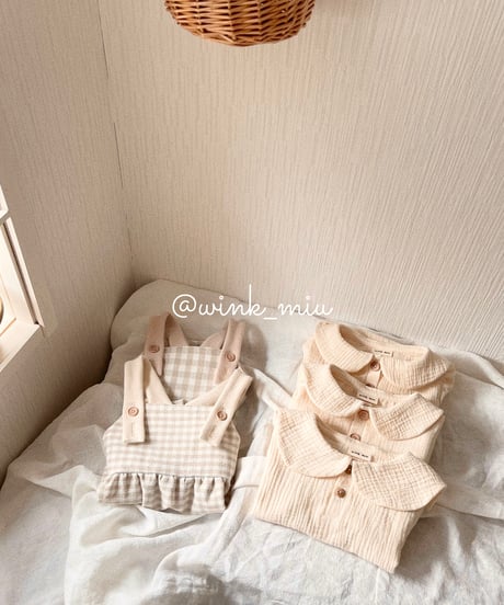 round collar w gauze tops 《long sleeve》