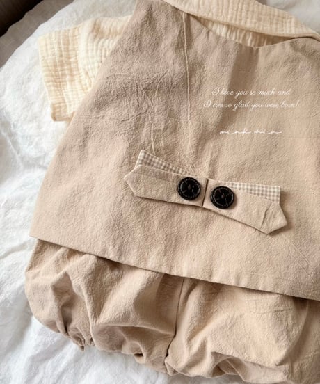 vintage like vest suit《pumpkin pants》