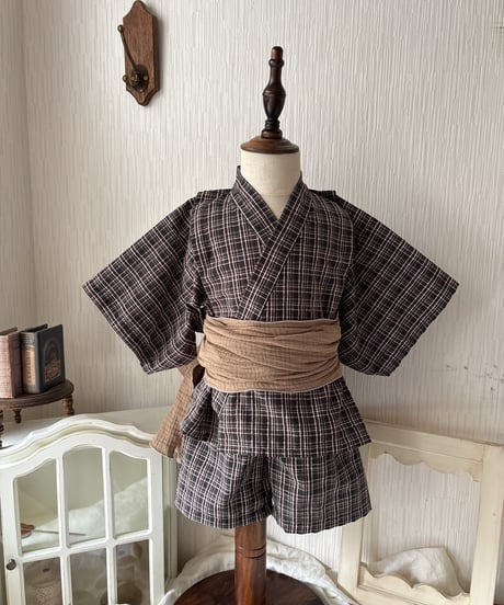 retro kids jinbei《retro tartan》