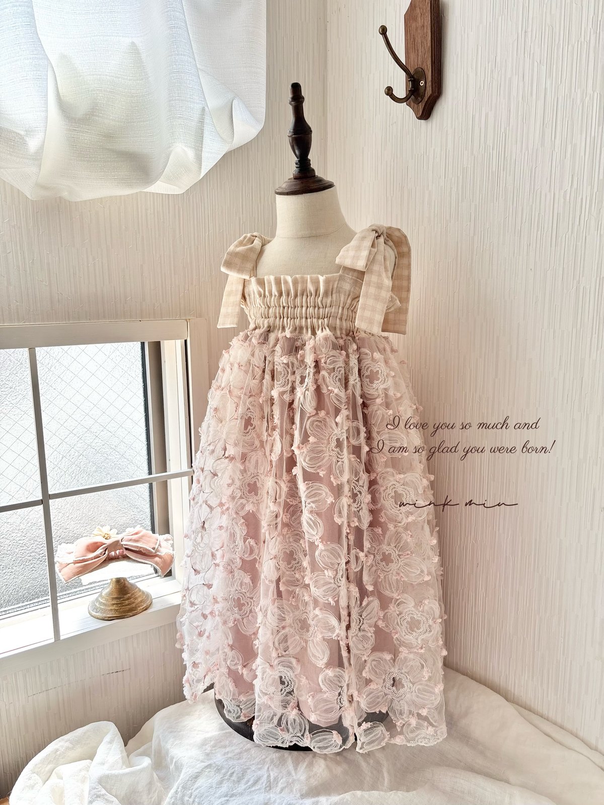 pinky flower tulle dress | wink miu