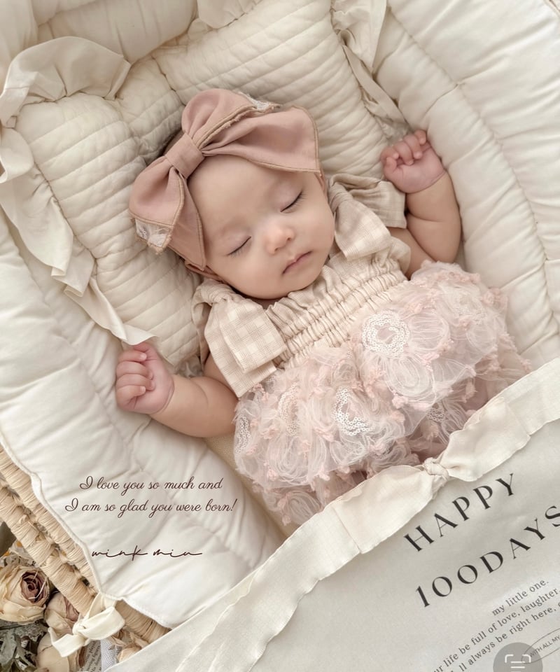 pinky flower tulle rompers dress | wink miu