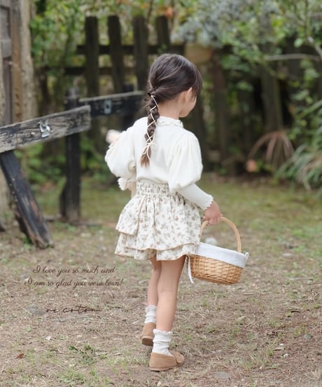 layered frill culotte《corduroy retro flower》