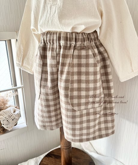 big pocket half pants《gingham plaid》