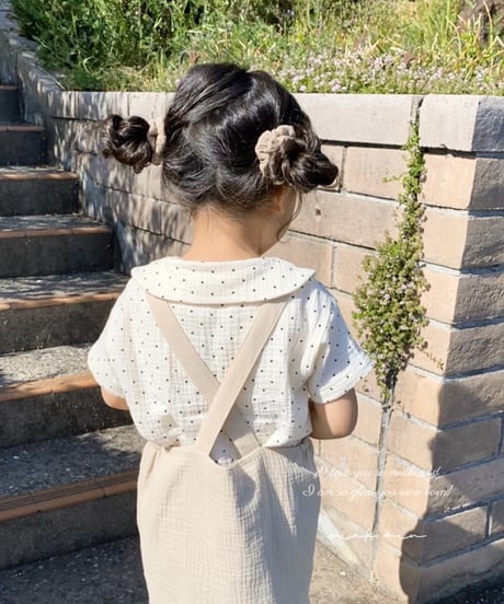 round collar w gauze tops《dot/short sleeve》