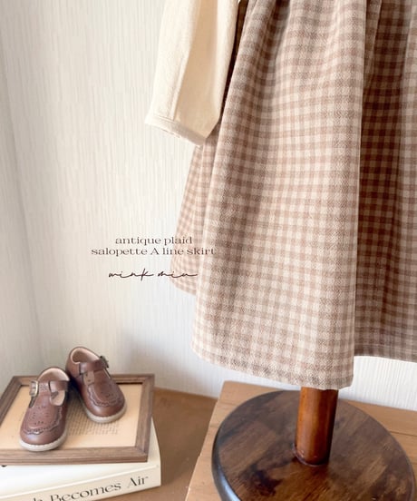 salopette A line skirt《antique plaid purple moca》
