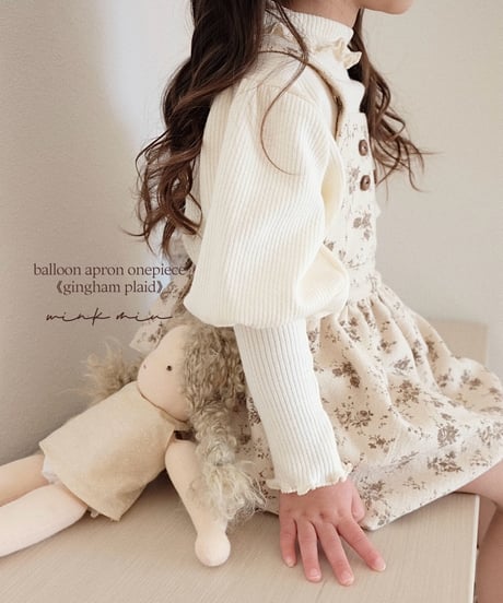 balloon apron onepiece《antique flower》