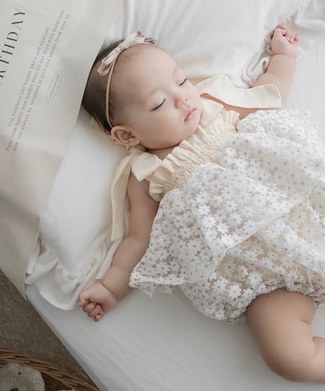 cream daisy tulle rompers dress