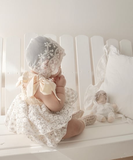 cream daisy tulle rompers dress