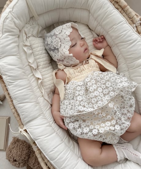 cream daisy tulle rompers dress