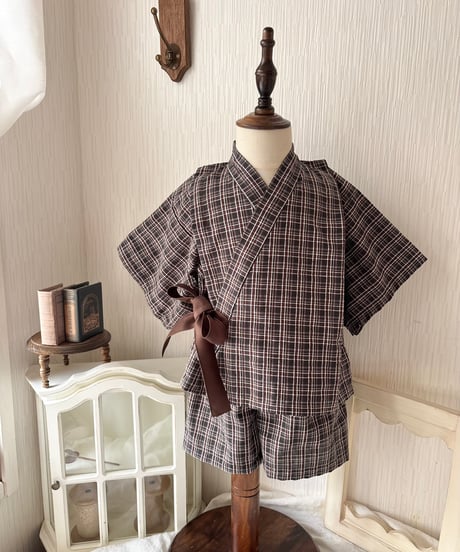 retro kids jinbei《retro tartan》