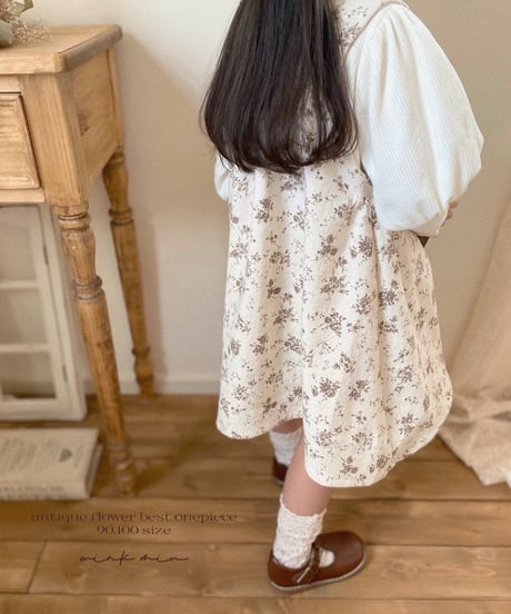【ラスト販売】antique flower vest onepiece