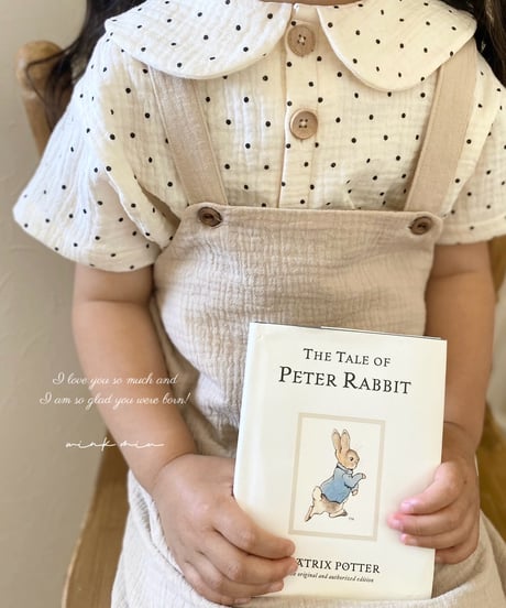 round collar w gauze tops《dot/short sleeve》