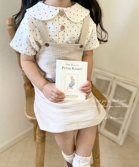 round collar w gauze tops《dot/short sleeve》