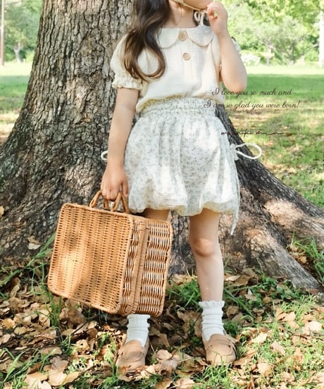side lace up balloon skirt《french flower》