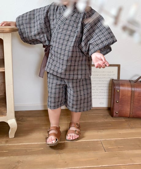 retro kids jinbei《retro tartan》