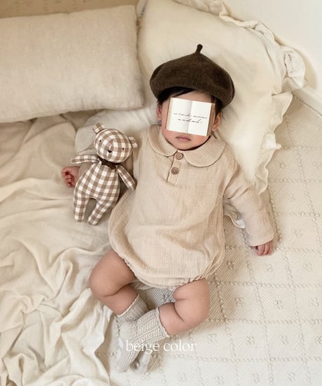 round collar w gauze rompers (short sleeve)