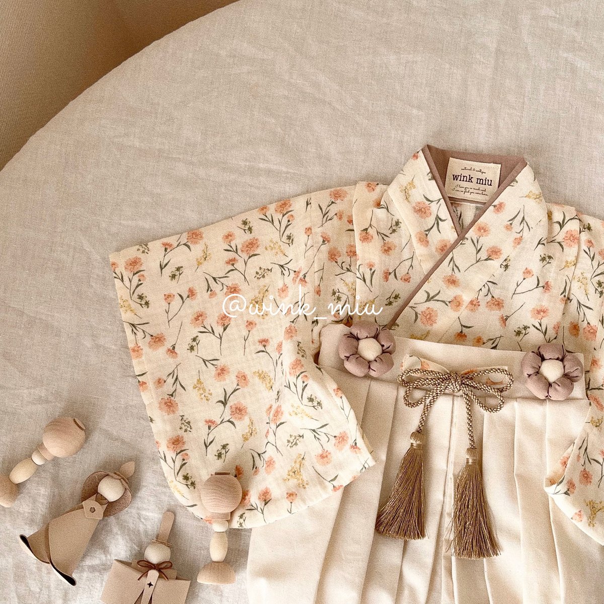 retro baby hakama waist flower 《retro flower×na