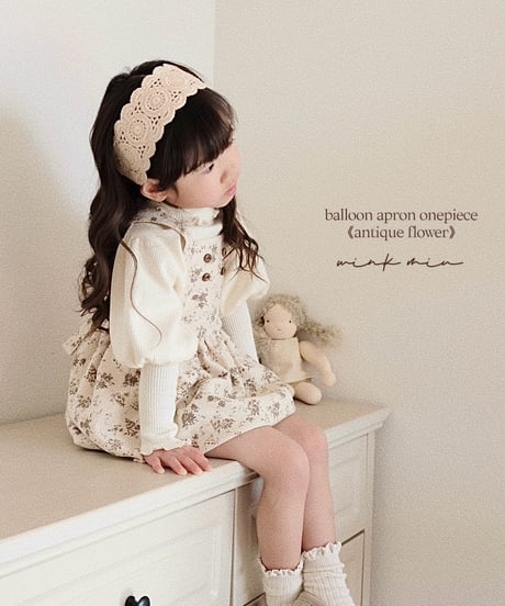 balloon apron onepiece《antique flower》