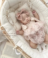 pinky flower tulle rompers dress