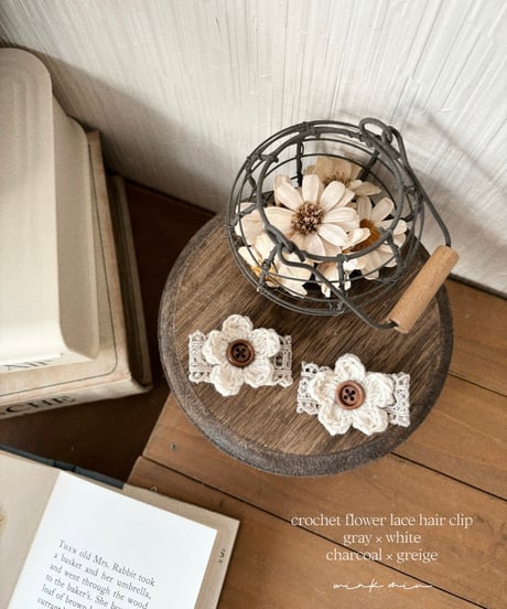 crochet flower lace hair clip