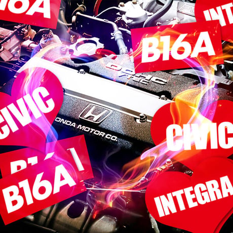 B16A RED STICKER  - ステッカー / JDM USDM カスタム シビック CIVIC インテグラ INTEGRA CR-X