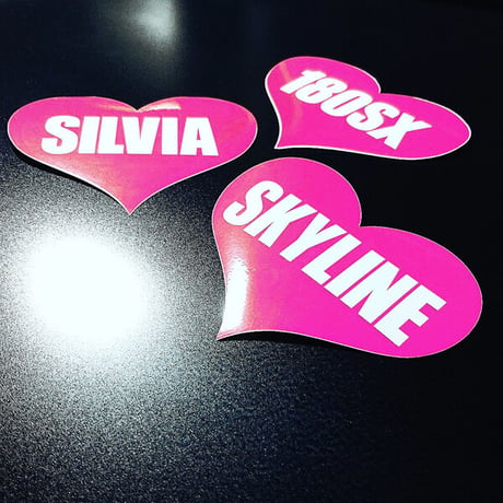 SKYLINE HEART PINK STICKER - スカイライン ハート ピンク ステッカー / NISSAN ニッサン GTR 日産 JDM ドリフト