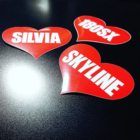 180SX HEART RED STICKER - ワンエイティエスエックス ハート レッド ステッカー / NISSAN 日産 JDM ドリフト