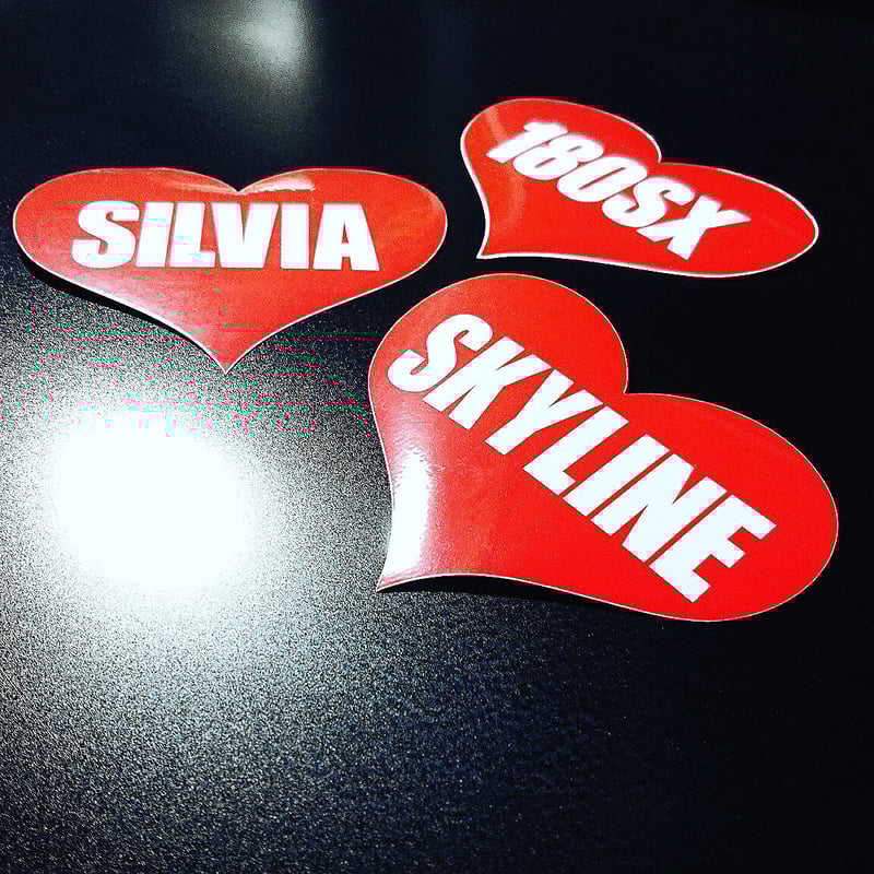 180SX HEART RED STICKER - ワンエイティエスエックス ハート レッド