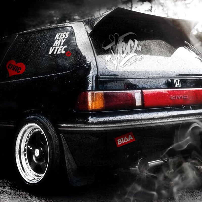 KISS MY VTEC STICKER - キスマイブイテック ステッカー / JDM カス