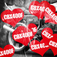 CBX400F HEART RED STICKER - シービーエックス ハート レッド ステッカ ー /  HONDA ホンダ
