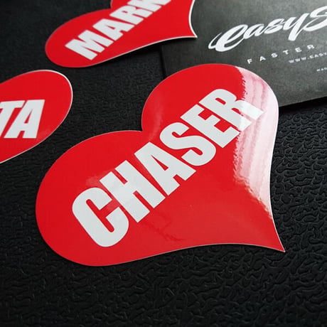 CHASER HEART RED STICKER - チェイサー ハート レッド ステッカー / TOYOTA 豊田 トヨタ JZX100 JZX90 1JZ JDM ドリフト
