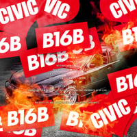 B16B RED STICKER  - ステッカー / JDM USDM カスタム シビック CIVIC EK9
