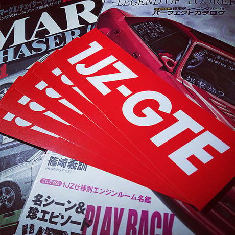1JZ-GTE RED STICKER  - ステッカー / JDM USDM CHASER MARK2 CRESTA CROWN カスタム ドリフト