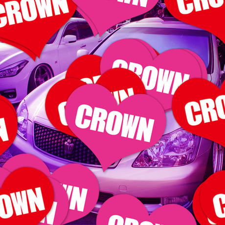 CROWN HEART PINK STICKER - クラウン ハート ピンク ステッカ ー / TOYOTA トヨタ JDM VIP セダン