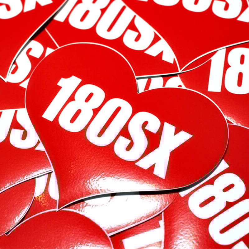 180SX HEART RED STICKER - ワンエイティエスエックス ハート