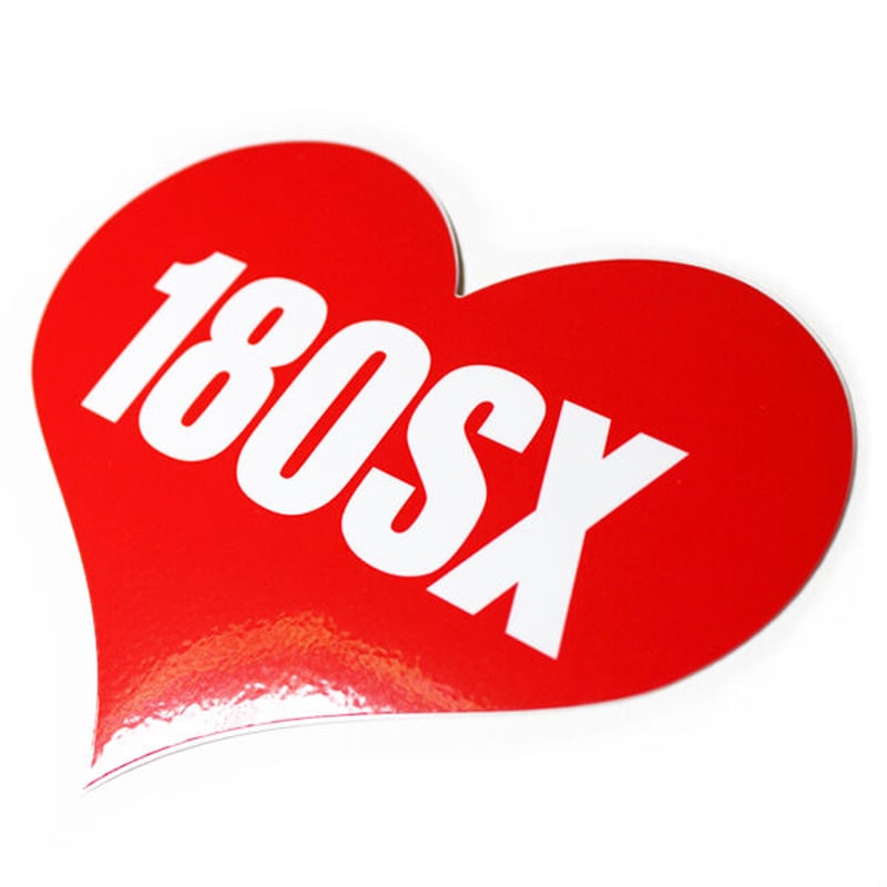 180SX HEART RED STICKER - ワンエイティエスエックス ハート レッド