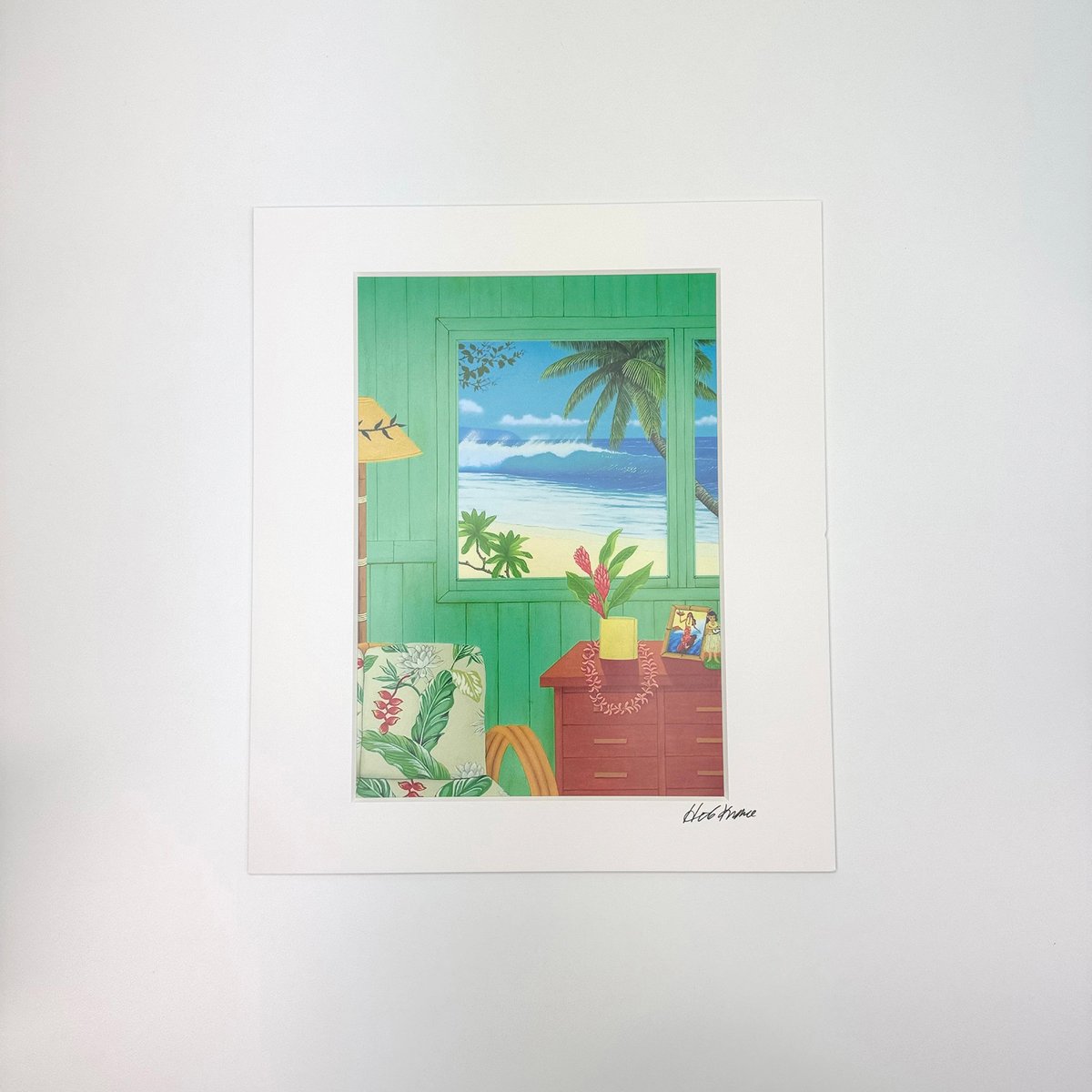 極美品「Yoshiharu M.」朝の海 シルクスクリーン 額装 ☆ 直筆サイン 極美品「Yoshiharu M.」朝の海 シルクスクリーン 額装 ☆ 直筆サイン