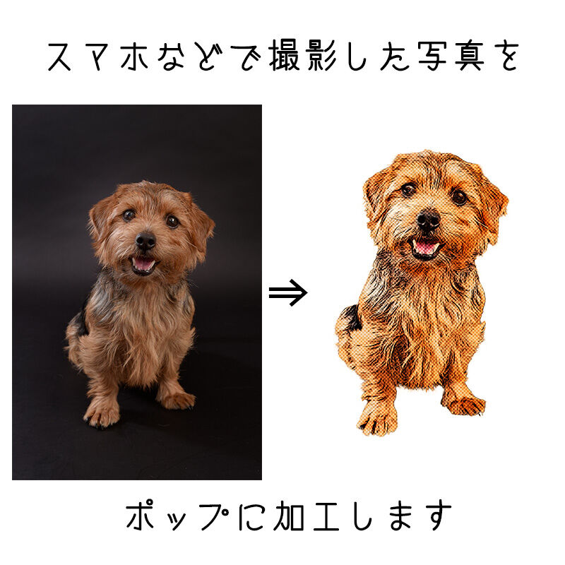 ワンコ写真アート加工オーダー（プリント5枚付） | wonder9【うちの子