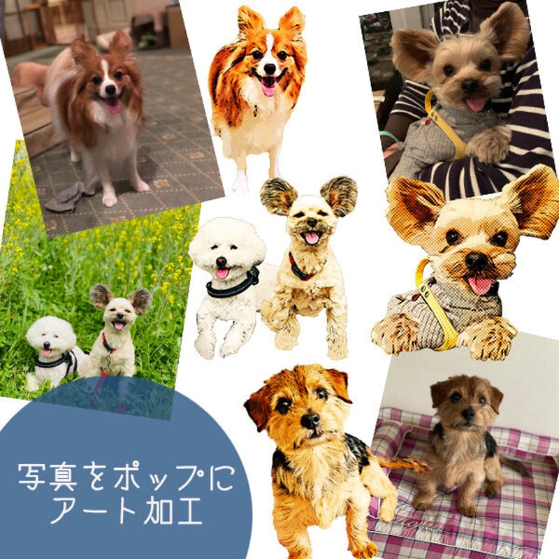 ワンコ写真アート加工オーダー（プリント5枚付） | wonder9【うちの子