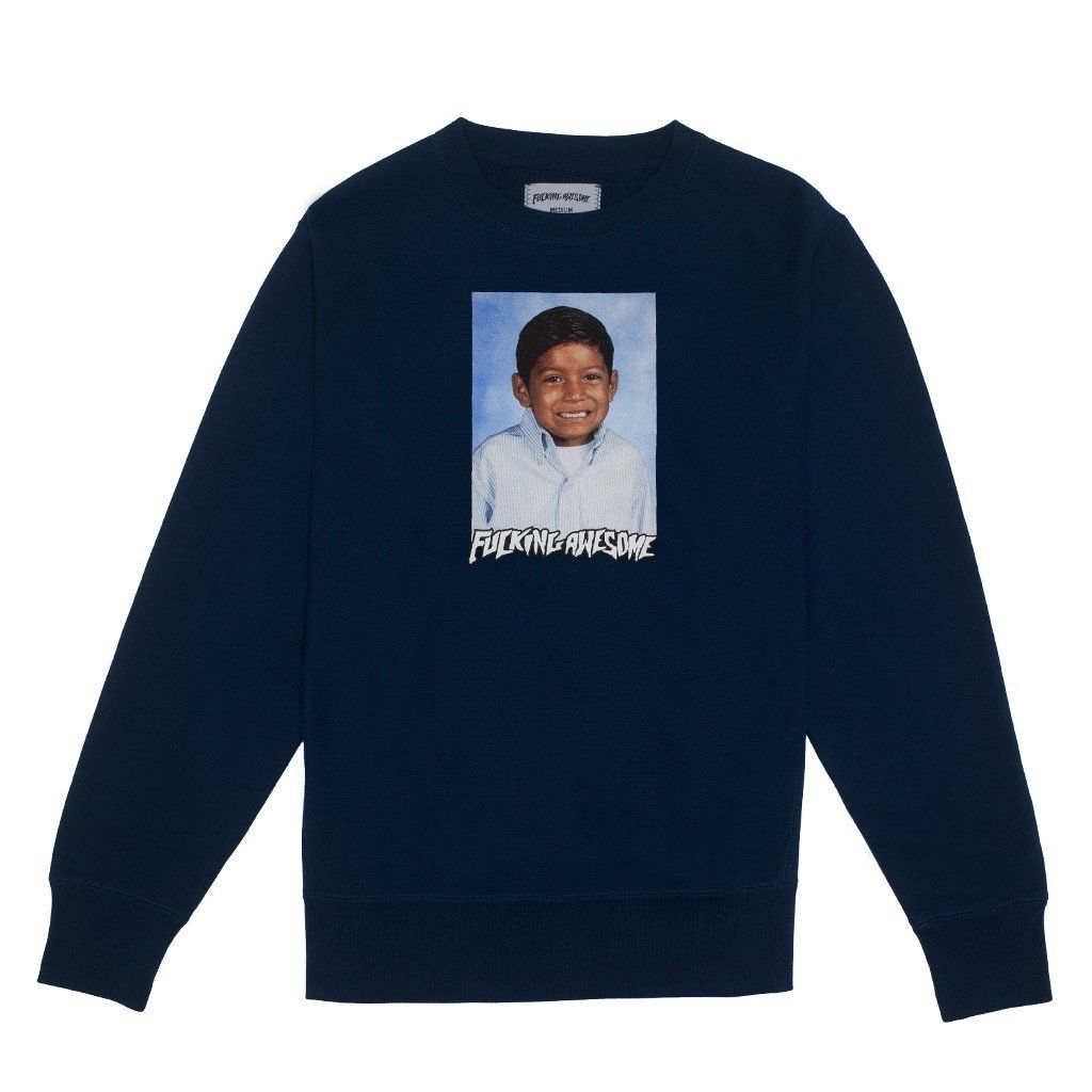 Fucking Awesome Louie Lopez Class Photo Crewneck - Navy