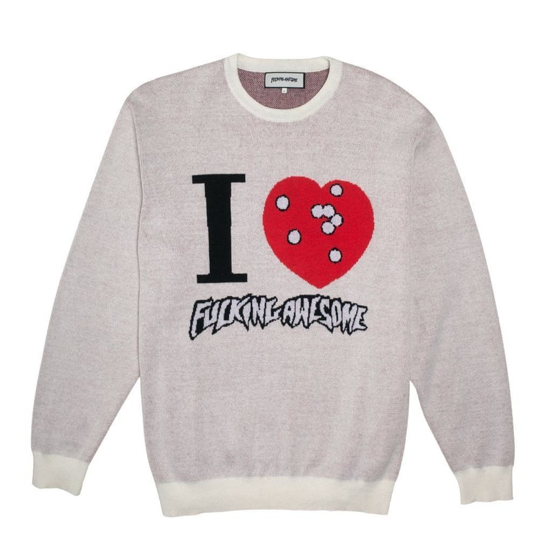 Fucking Awesome I Heart FA Knitted Sweater - Cr Fucking Awesome I Heart FA Knitted Sweater - Cr