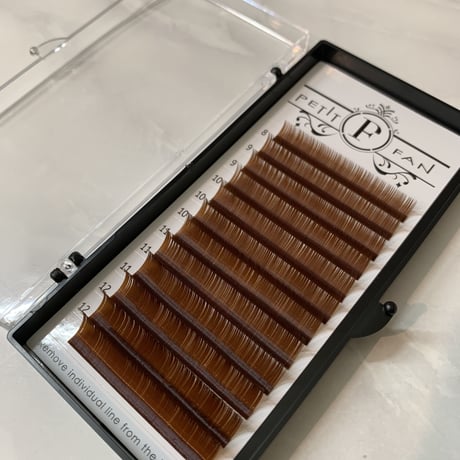 シングルカラーラッシュ 〈ミディアムブラウン〉0.15mm 長さMix  8〜13mm