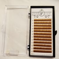シングルカラーラッシュ〈ライトブラウン〉0.15mm 長さMix ８〜13mm
