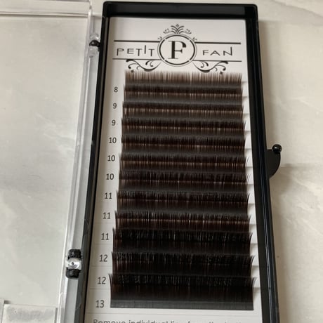 フラットカラーラッシュ 〈ブラウン〉0.15mm 長さMIX8〜13mm