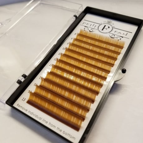 シングルカラーラッシュ〈ライトブラウン〉0.15mm 長さMix ８〜13mm